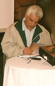 Zahi Hawass signing books after his lecture.